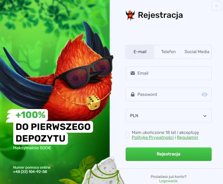 rejestracja lucky bird